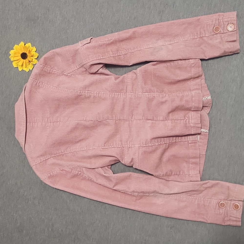 Y2K ROXY Dusty Rose Pink Corduroy Collared Blazer Jacket Coat - Picture 4 of 15